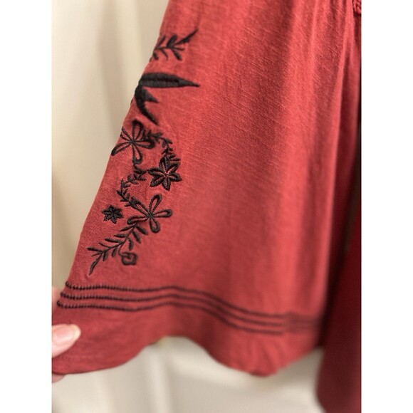 OSO Casuals Bell Sleeve Crocheted & Embroidered Scoop Neck Top Sz 2X Boho Y2K - Picture 6 of 9